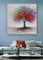 Abstrak Colorful Modern Art Minyak Lukisan Tangan Dicat Lukisan Pohon Untuk Ruang Tamu 32 &quot;X 32&quot;